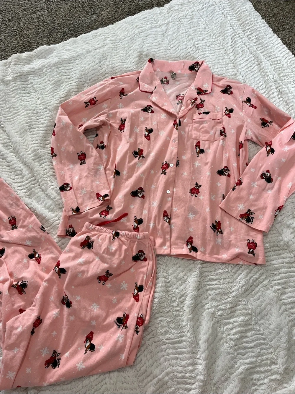 Pink Holiday Character Pajama Set